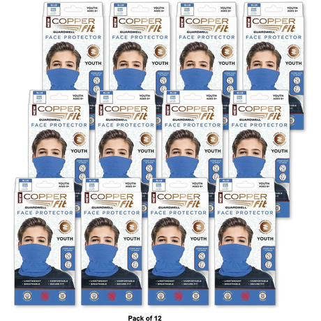 Copper Fit Big Guardwell Face Cover and Neck Gaiter Blue Youth (Pack of 12)