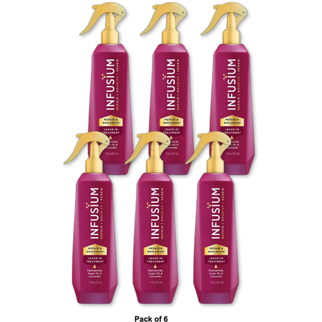Infusium Original Leave In Treatment Spray for All Hair Types with Avocado & Olive Oils 11Oz (Pack of 6)