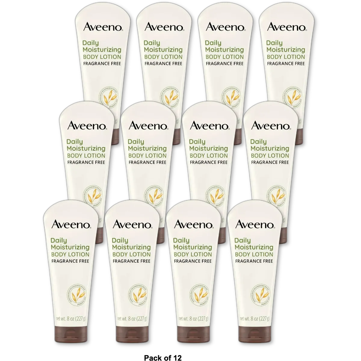 Aveeno Daily Moisturizing Lotion Fragrance Free 8Oz (Pack of 12)