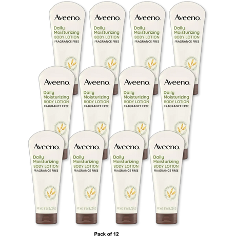 Aveeno Daily Moisturizing Lotion Fragrance Free 8Oz (Pack of 12)