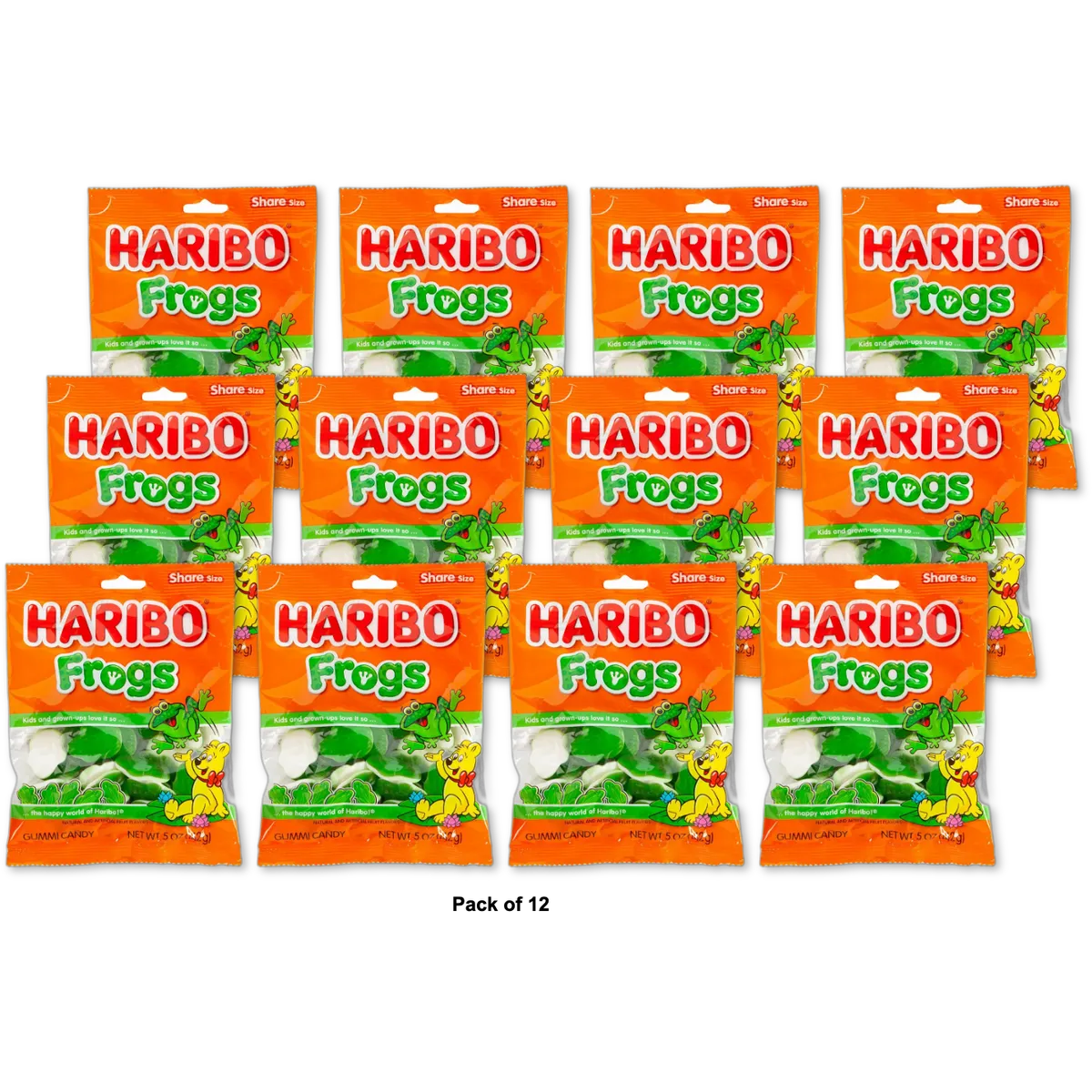 Haribo Frogs Gummi Candy 5Oz (Pack of 12)