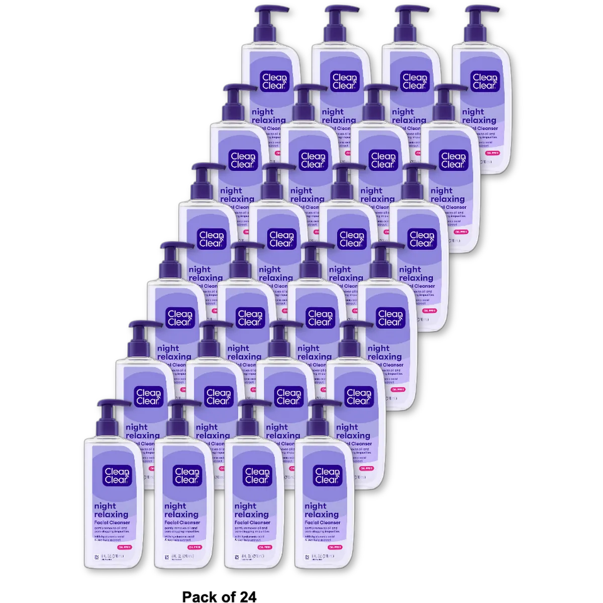 Clean And Clear Night Relaxing Deep Cleaning Face Wash 8Oz (Pack of 24)