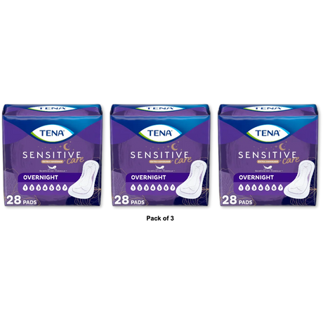 Tena Incontinence Overnight Absorbency Pads For Woman Long 48Oz (Pack of 3)