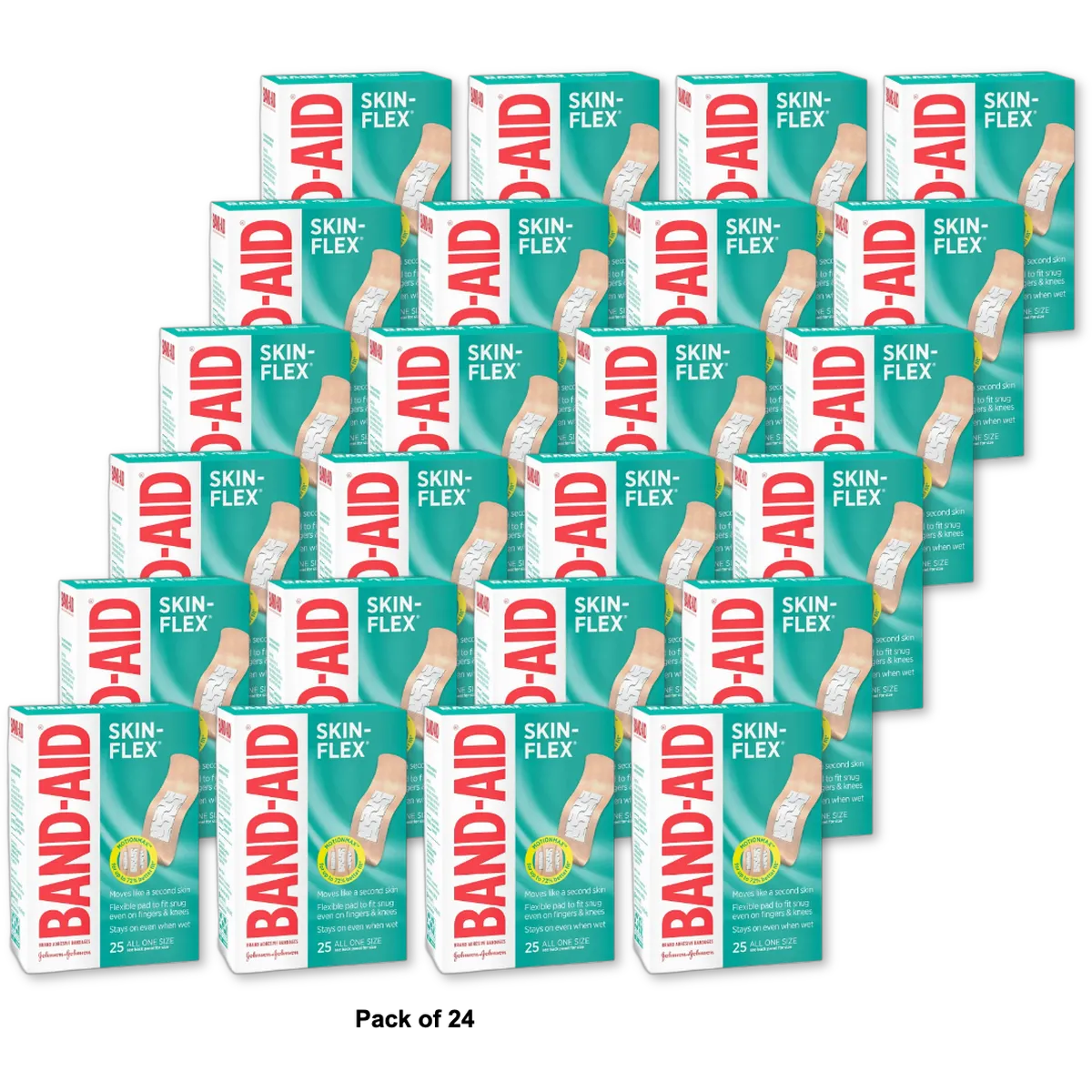 Band Aid Brand Skin Flex Adhesive Bandages All One Size 0.5Oz (Pack Of 24)