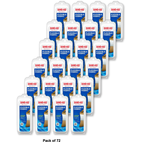 Johnson And Johnson Band-Aid Flex Fabric Travel Pack 8Ea 0.48Oz (Pack of 72)
