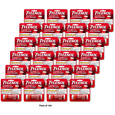 Tylenol Extra Strength Pain Reliever And Fever Reducer Caplets10 Ea 1.65Oz (Pack of 144)
