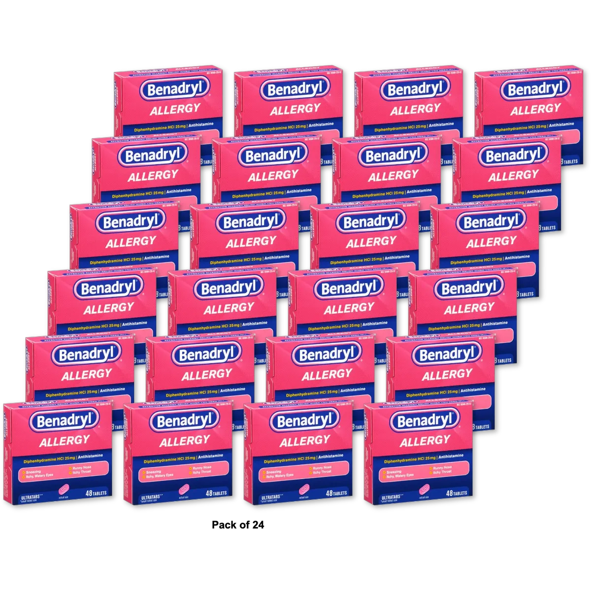 Benadryl Allergy Ultratab Tablets48 Ea 2.88Oz (Pack of 24)