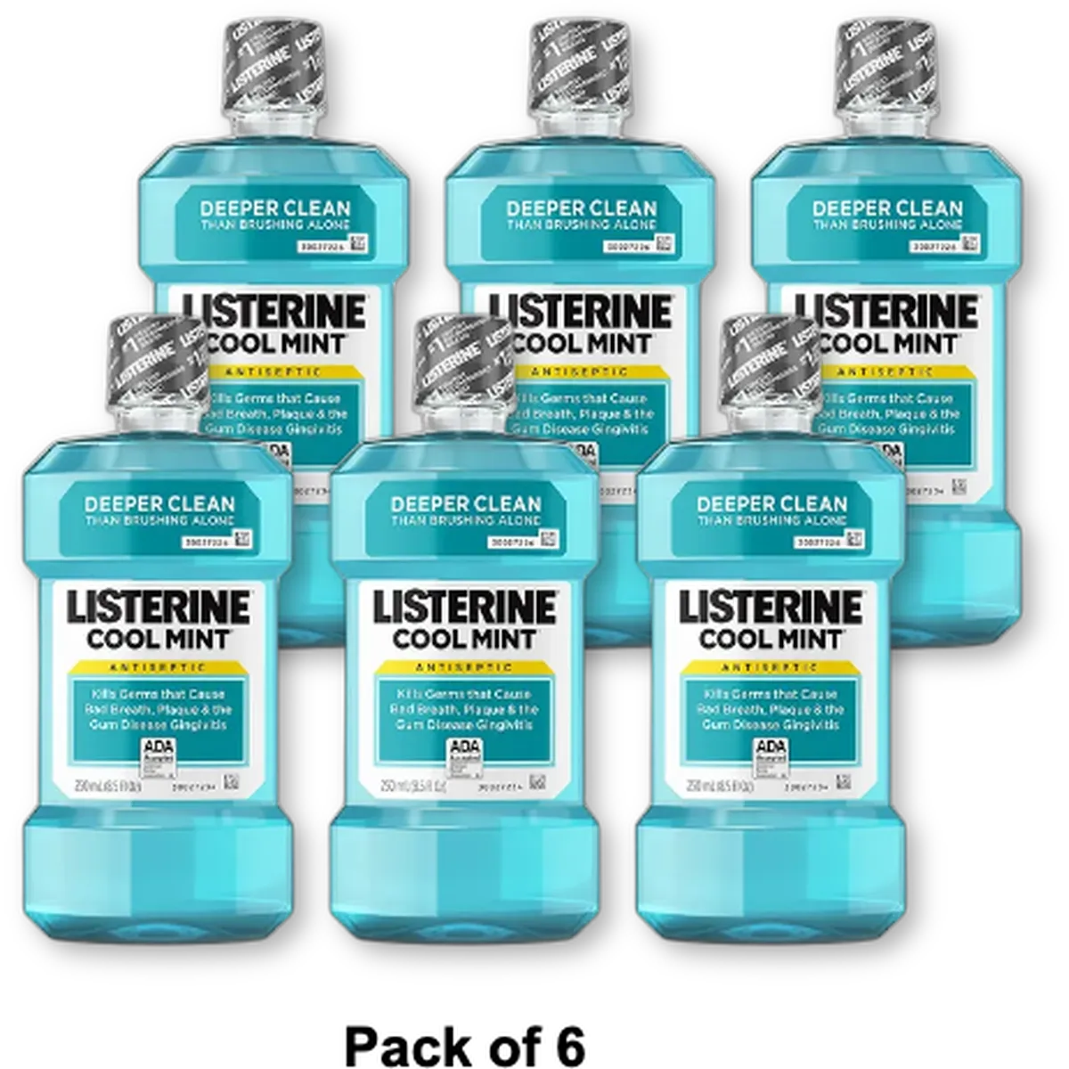 Listerine Antiseptic Mouthwash Cool Mint Deeper Clean 8.5Oz (Pack of 6)