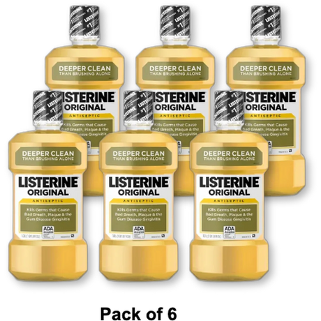 Listerine Antiseptic Mouthwash Rinse Original1-Liter 1.8Oz (Pack Of 6)