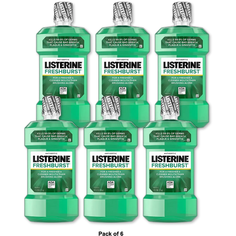 Listerine Freshburst Antiseptic Mouthwash 1 Liter 1.8Oz (Pack Of 6)