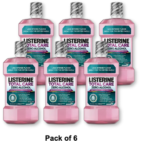 Listerine Total Care Zero Anticavity Mouthwash Fresh Mint Flavour1 Litre 1.8Oz (Pack Of 6)