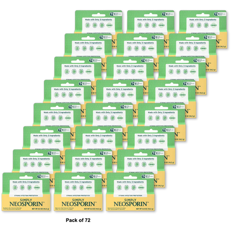Neosporin Simply Formula 3 Ingredient First Aid Antibiotic Ointment 0.5Oz (Pack of 72)