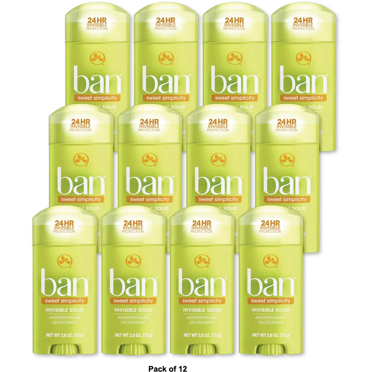 Ban Invisible Solid Anti-Perspirant And Deodorant Sweet Simplicity 2.6Oz (Pack of 12)