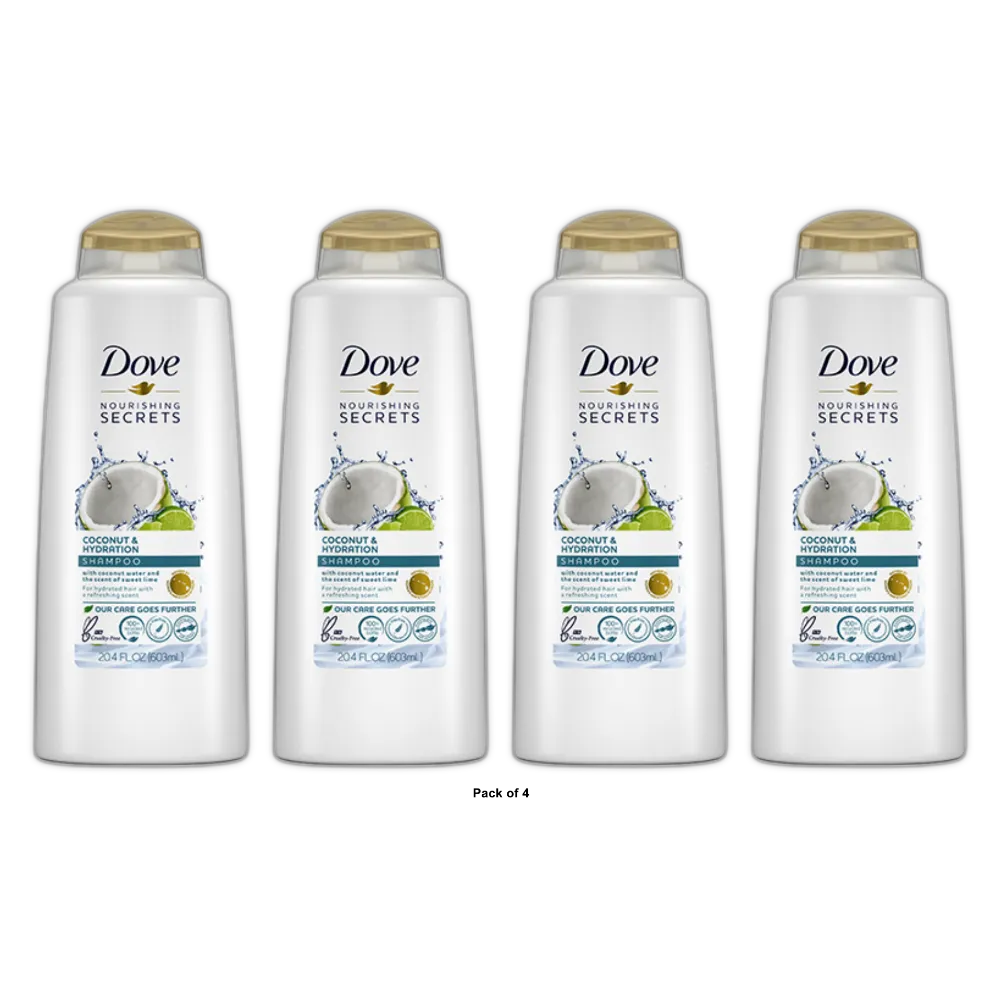 Dove Nutritive Solutions Coconut and Hydration Hair Shampoo 20.4Oz (Pack of 4)