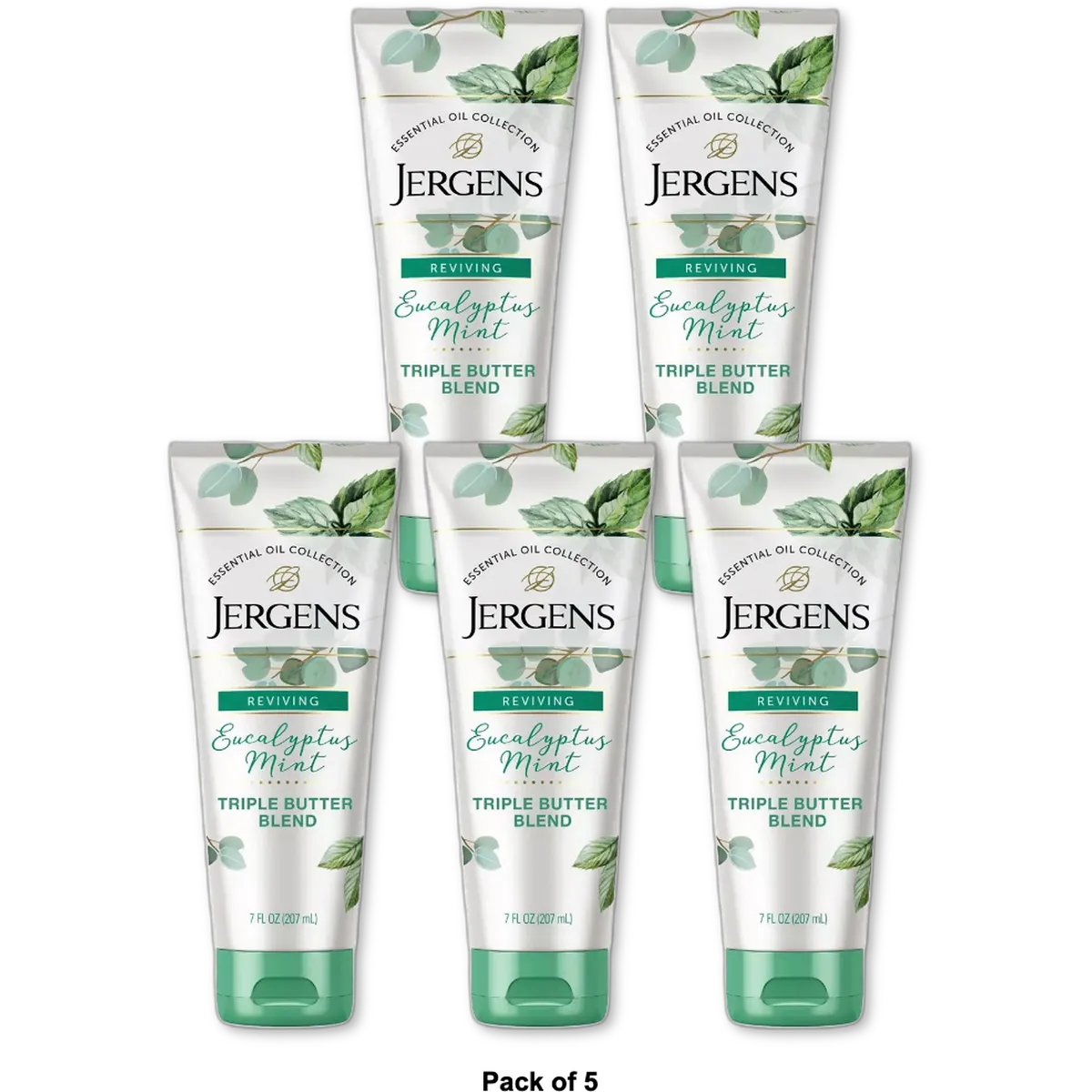 Jergens Hand and Body Lotion Revitalizing Eucalyptus Mint Body Butter 7Oz (Pack of 5)