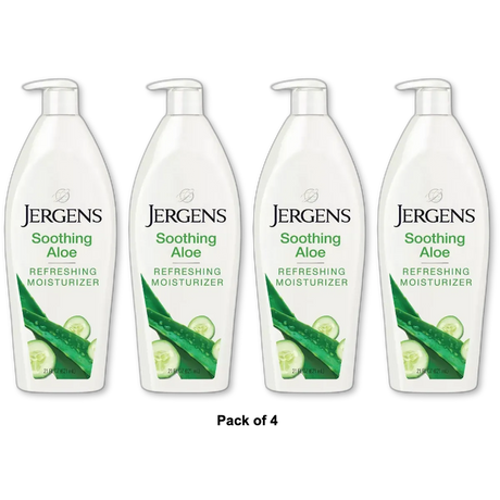 Jergens Hand and Body Lotion Soothing Aloe Refreshing Body Lotion for Dry Skin 21Oz (Pack of 4)