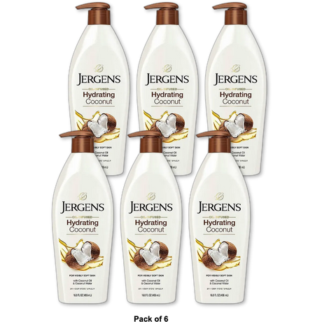 Jergens Hydrating Dry-skin Lotion Coconut 16.8Oz (Pack of 6)