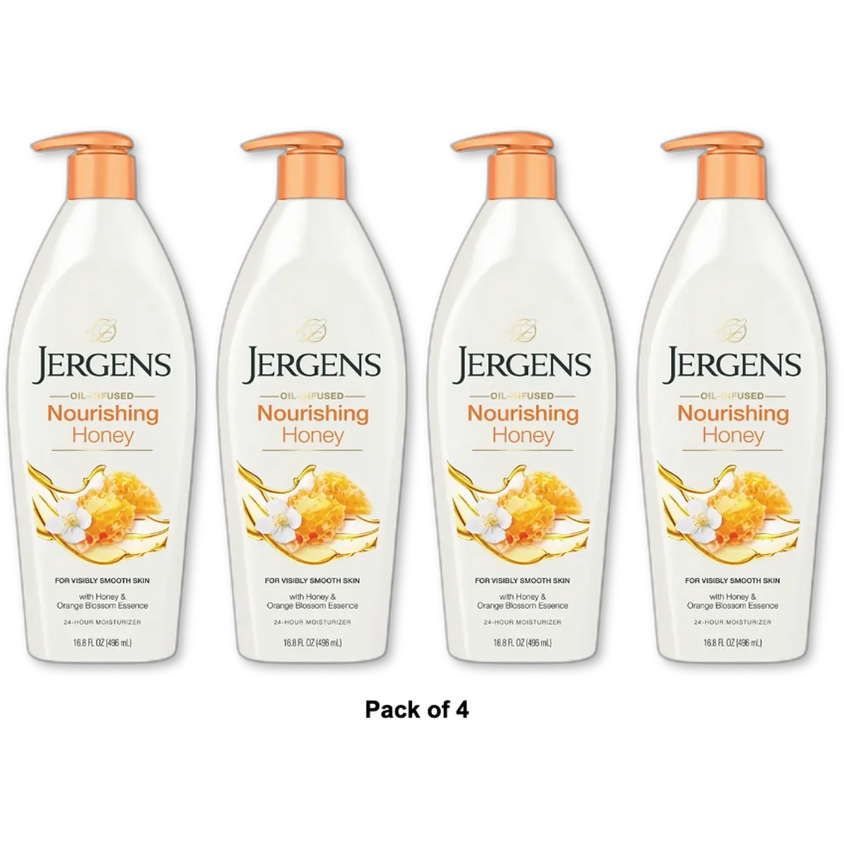 Jergens Nourishing Honey Lotion 16.8Oz (Pack of 4)
