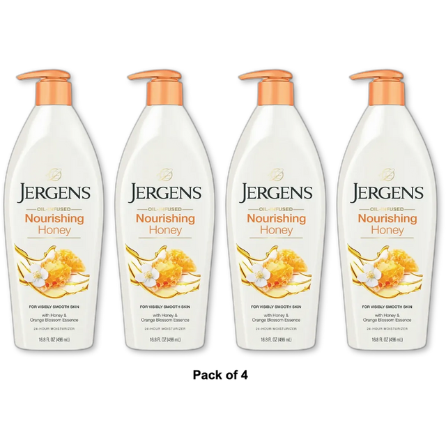 Jergens Nourishing Honey Lotion 16.8Oz (Pack of 4)