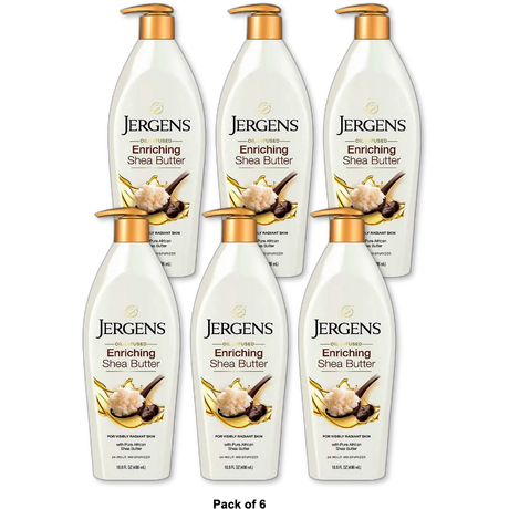 Jergens Shea Butter Skin Enriching Moisturizer 16.8Oz (Pack of 6)