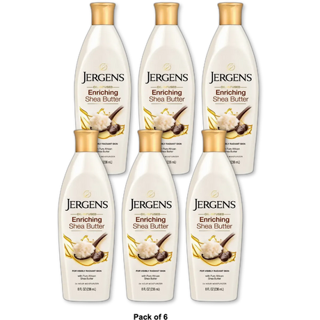 Jergens Shea Butter Skin Enriching Moisturizer 8Oz (Pack of 6)