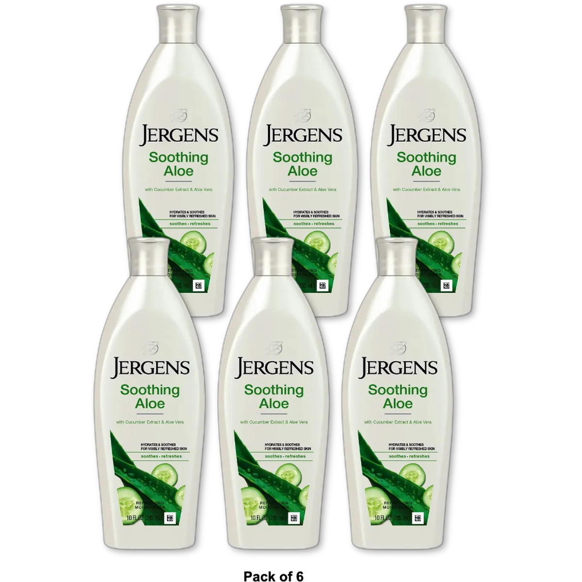 Jergens Soothing Aloe Relief Skin comfort Moisturizing Lotion 10Oz (Pack of 6)