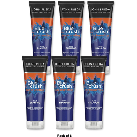 John Frieda Blue Shampoo Crush For Brunettes 8.3Oz (Pack of 6)