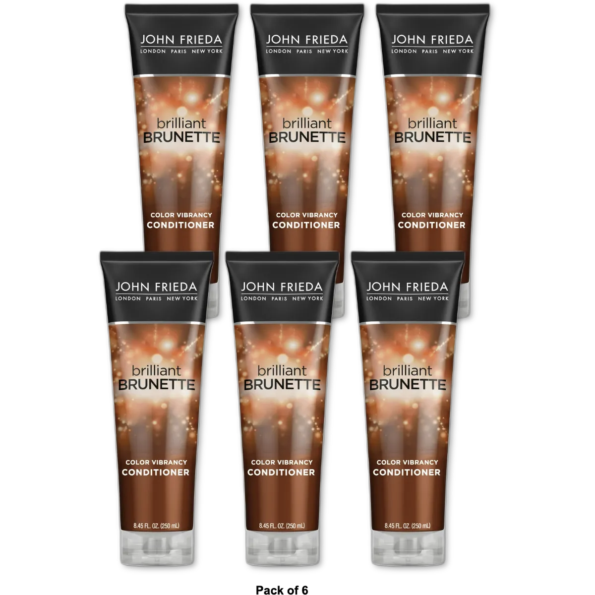 John Frieda Brillant Brunette Light Reflecting Moisturizing Conditioner Chestnut To Espresso 8.45Oz (Pack of 6)