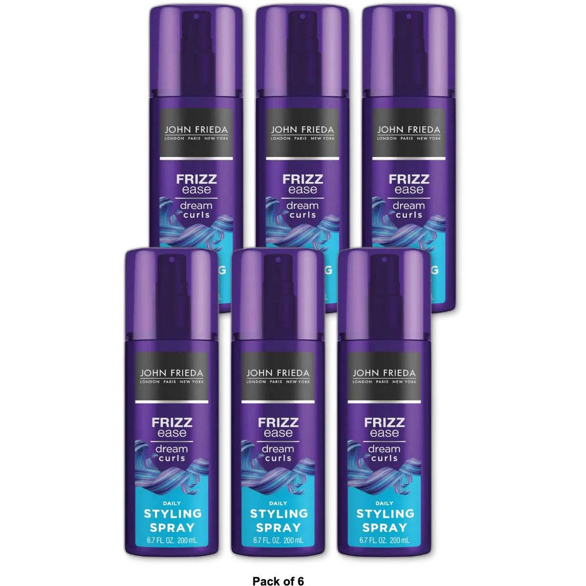 John Frieda Frizz-Ease Dream Curls Perfector Hair Spray 6.7Oz (Pack of 6)