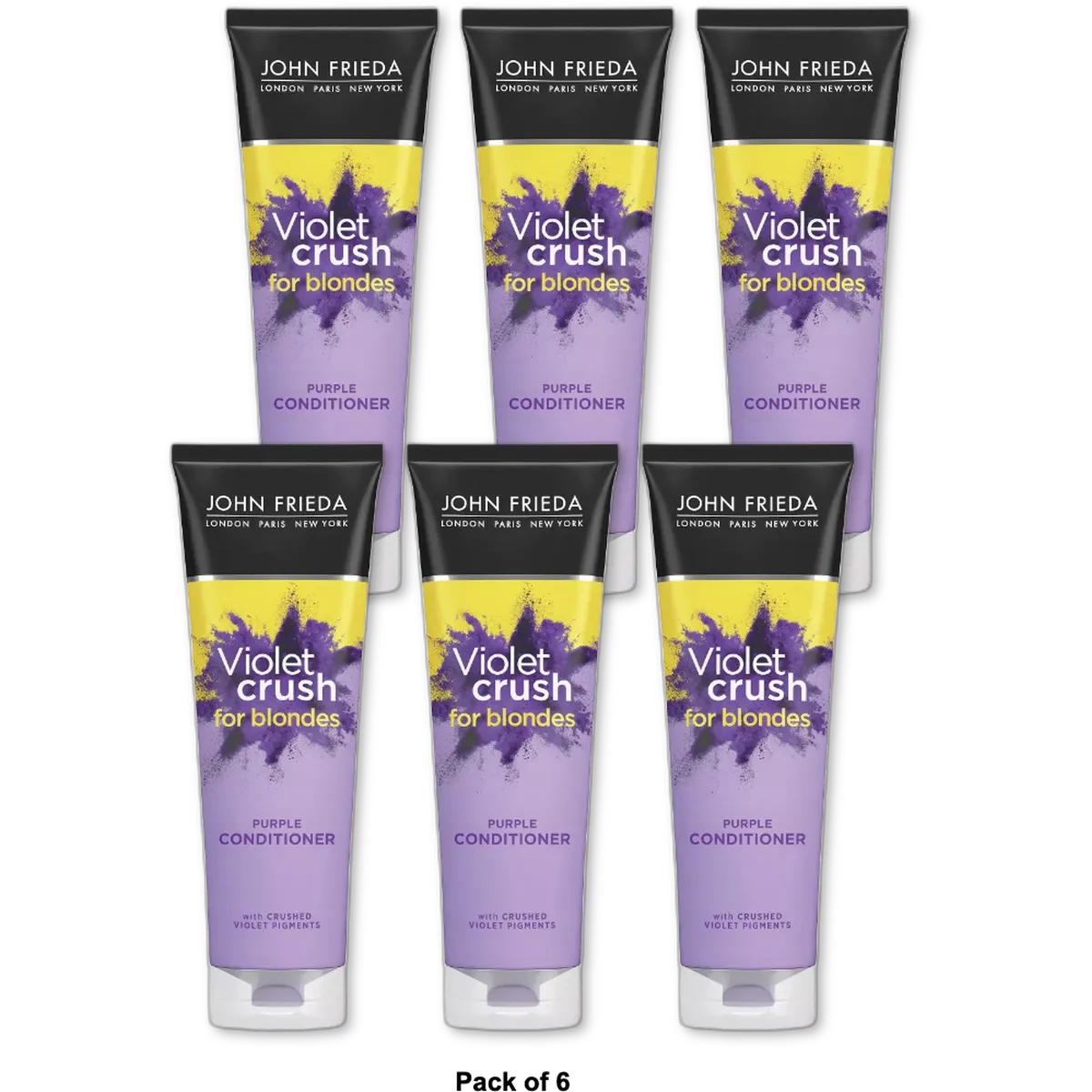 John Frieda Violet Crush Purple Conditioner Violet Pigments 9.6Oz (Pack of 6)