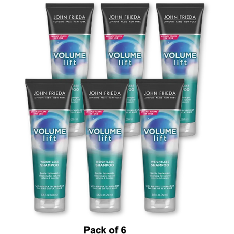 John Frieda Volume Lift Weightless Shampoo for Fine or Flat Hair 8.45Oz (Pack of 6)