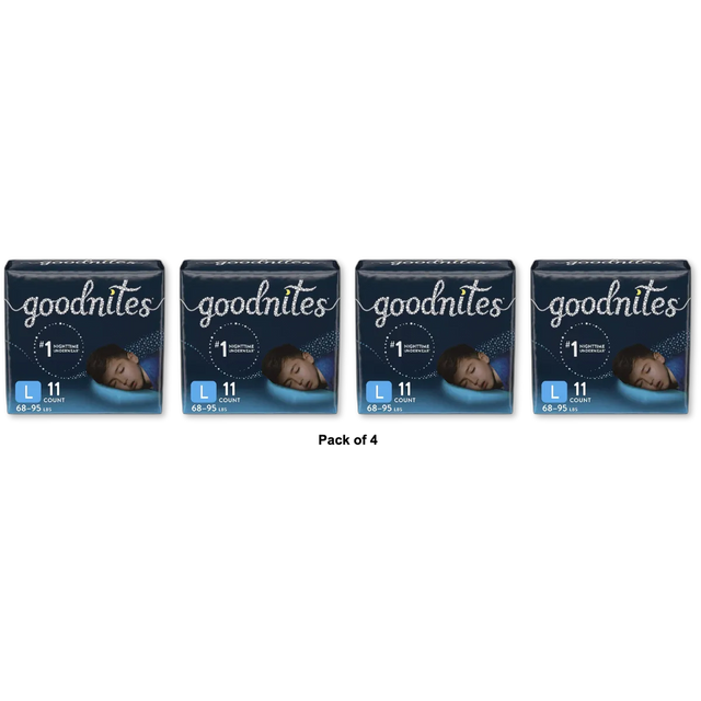Goodnites Boys Night Time Bedwetting Underwear Size L 20.8Oz (Pack of 4)