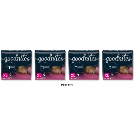 Goodnites Girls Nighttime Bedwetting Underwear Extra Large 25.6Oz (Pack of 4)