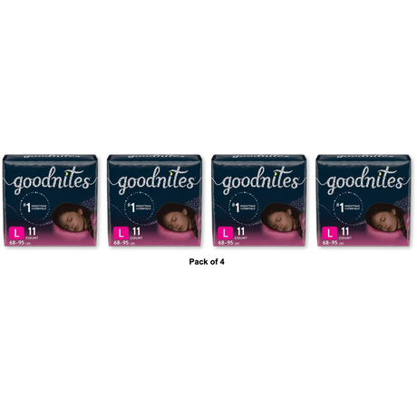 Goodnites Overnight Underwear for Girls Large Size 20.16Oz (Pack of 4)