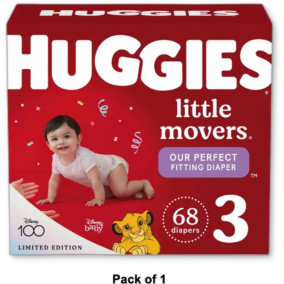 Huggies Little Movers Baby Diapers Size 3 76.8Oz (Pack of 1)