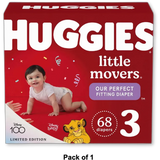 Huggies Little Movers Baby Diapers Size 3 76.8Oz (Pack of 1)