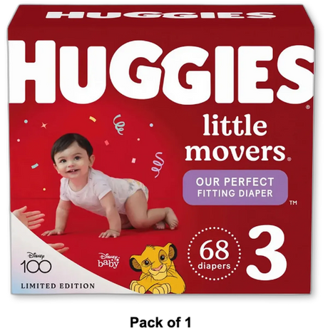 Huggies Little Movers Baby Diapers Size 3 76.8Oz (Pack of 1)