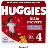 Huggies Little Movers Baby Diapers Size 4 79.2Oz (Pack of 1)