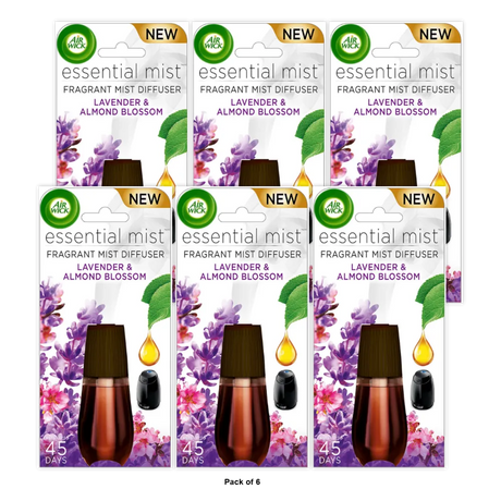 Air Wick Essential Mist Lavender & Almond Blossom Air Freshener Refill 0.67Oz (Pack Of 6)