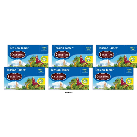 Celestial Seasonings Tension Tamer Natural Herbal Tea 20 Bags 2.6Oz (Pack Of 6)