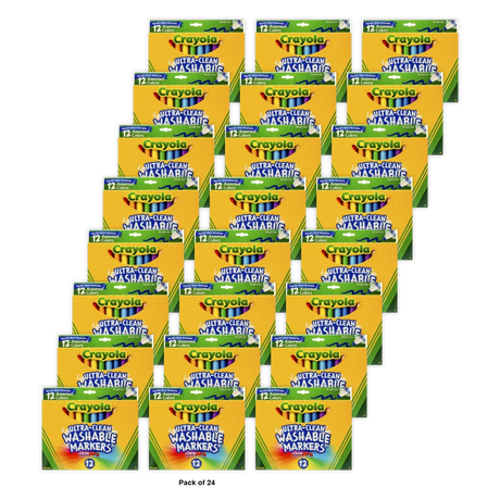Crayola Markers Broad line Washable Marker Set Assorted 12ct 6.3oz (Pack of 24)