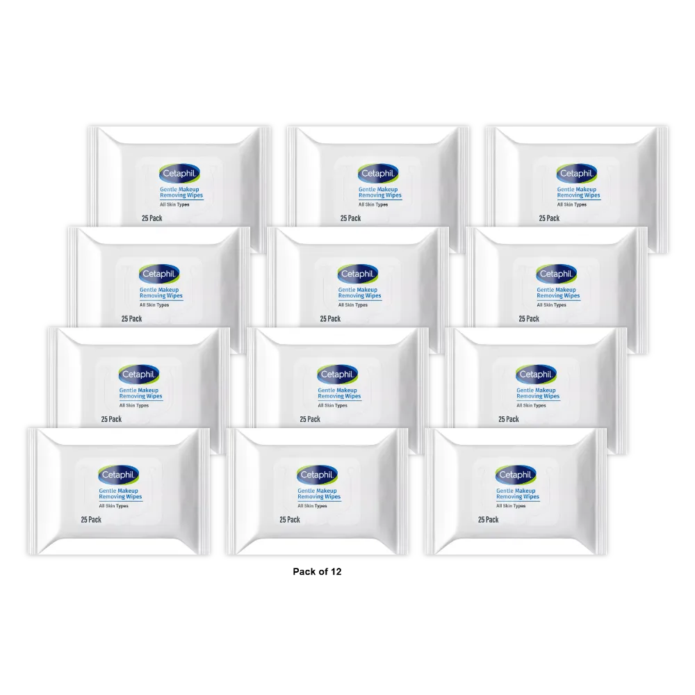 Cetaphil Makeup Removing Wipes 8.62oz (Pack of 12)