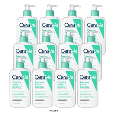 CeraVe Foaming Facial Cleanser 12 oz (Pack of 12)