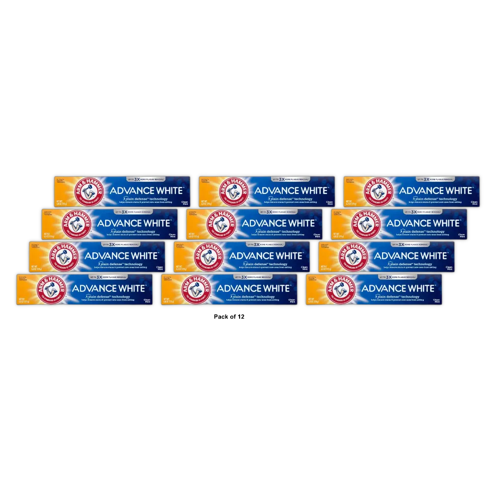 Arm & Hammer Advance Extreme Whitening With Stain Defense Toothpaste 6Oz (Pack of 12)
