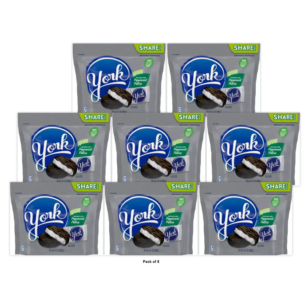 Hersheys York Miniatures Chocolate Candy Peppermint Patties 10.1Oz (Pack of 8)