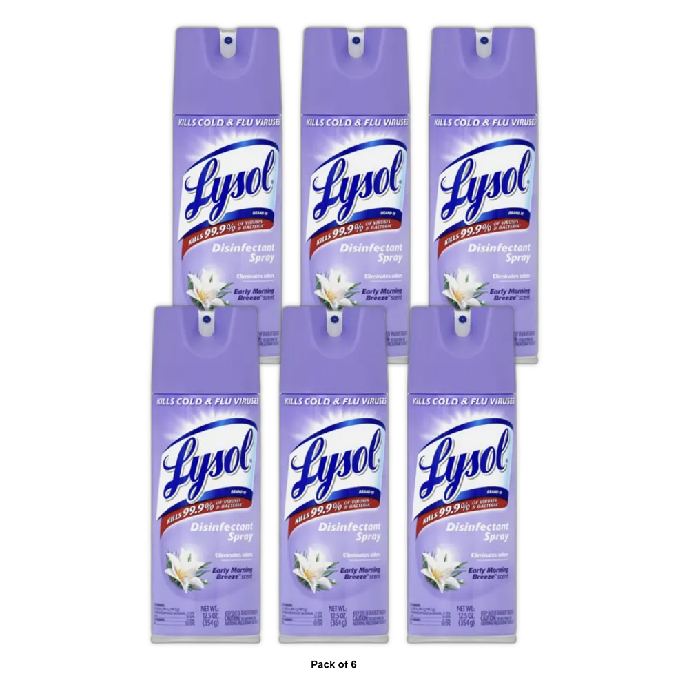 Lysol Disinfectant Spray Early Morning Breeze12.5Oz (Pack of 6)
