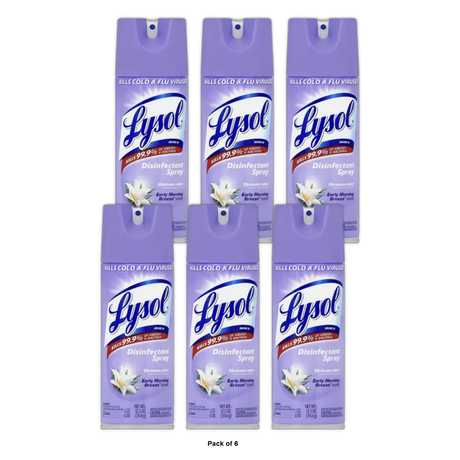 Lysol Disinfectant Spray Early Morning Breeze12.5Oz (Pack of 6)