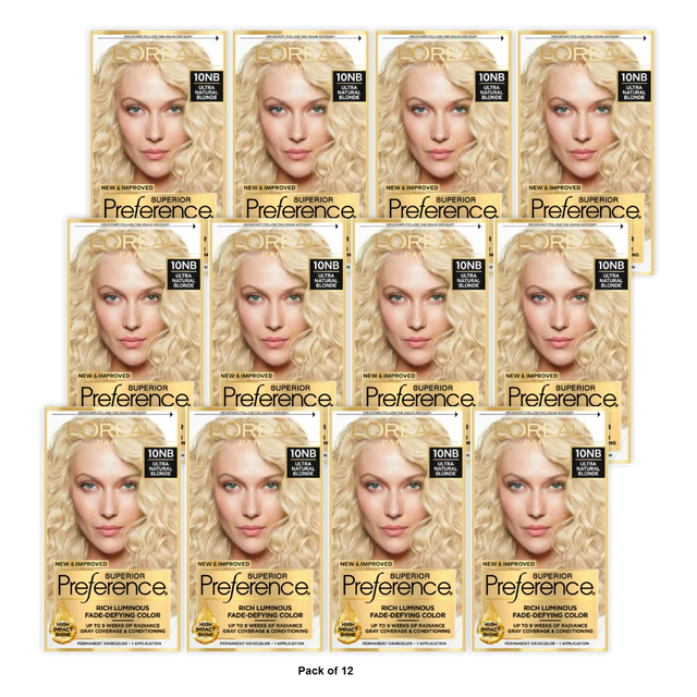 Loreal Superior Preference Hair Color 10Nb Ultimate Natural Blonde 8Oz (Pack Of 12)