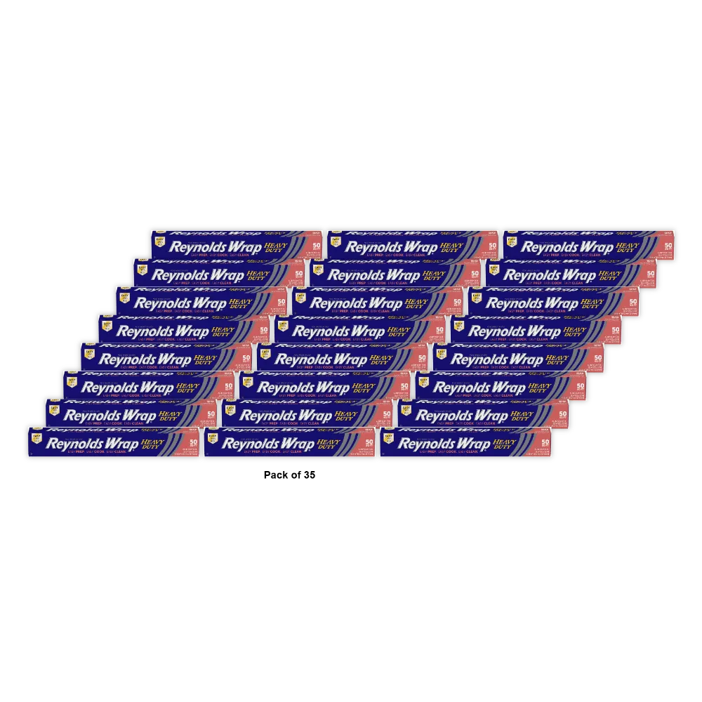 Reynolds Wrap Heavy Duty Aluminum Foil Thick And Durable 50 Sq Ft (Pack Of 35)
