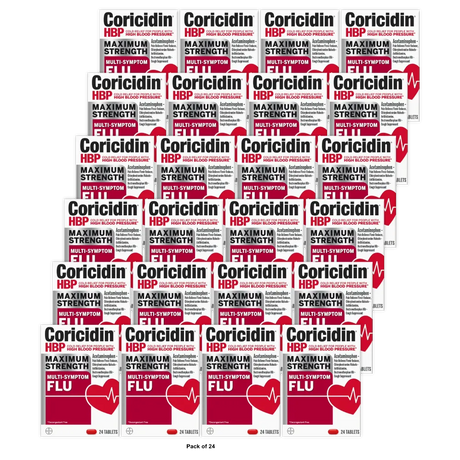 Coricidin HBP Maximum Strength Flu 24 Count 1.17oz (Pack of 24)